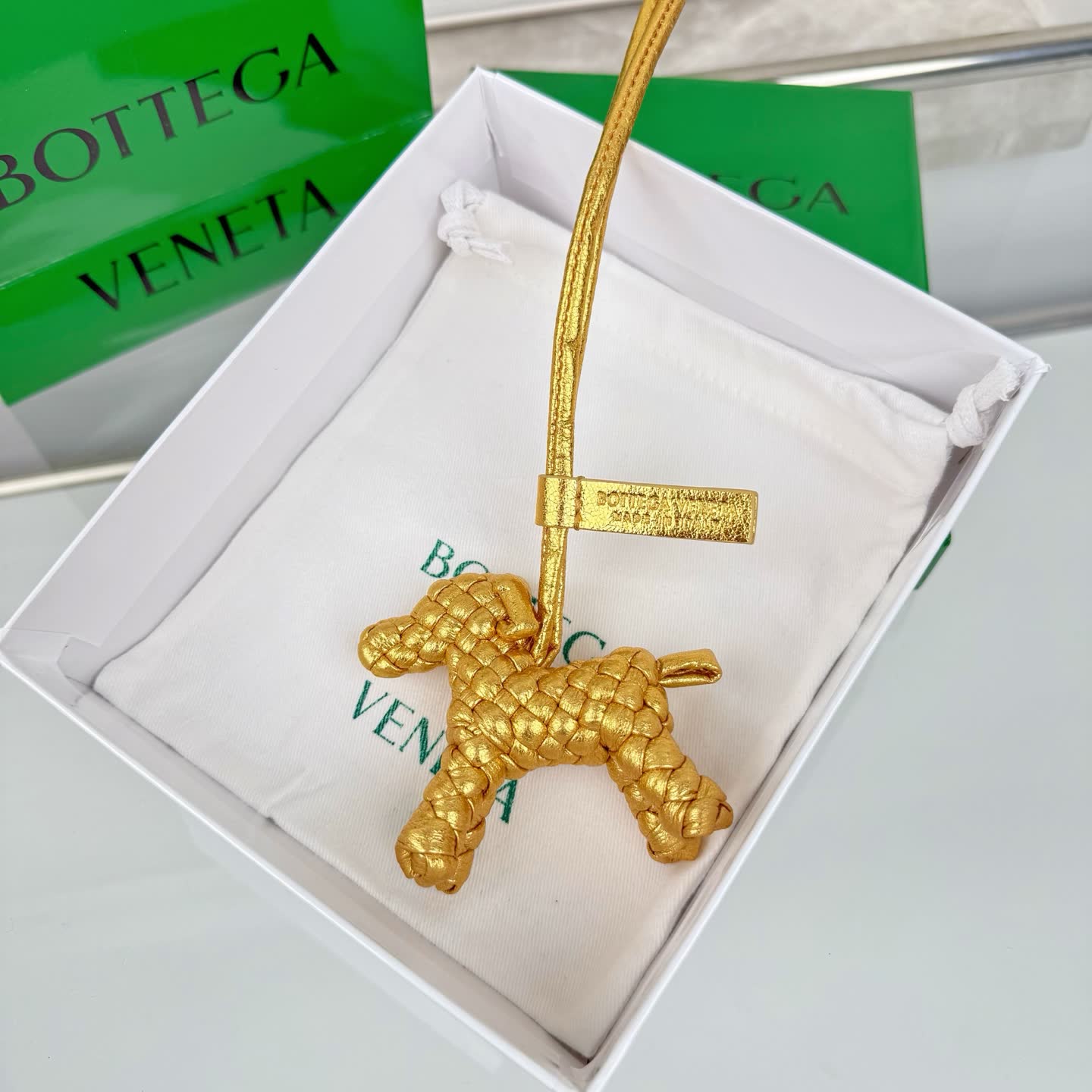 Bottega Veneta Golden Pony Bag Charm